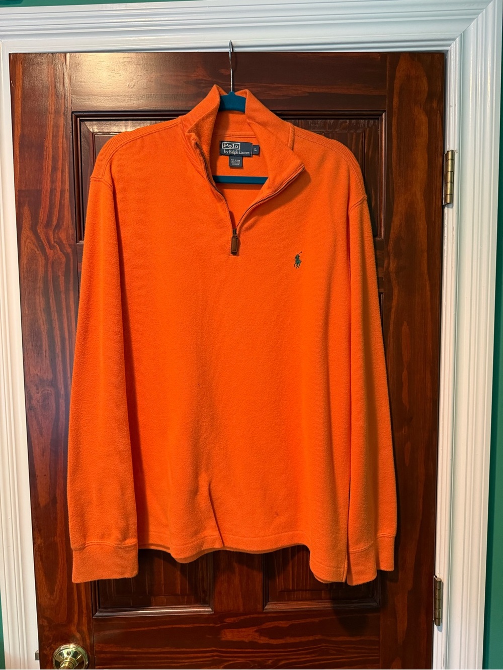 Ralph Lauren Orange Quarter-Zip Fleece Pullover